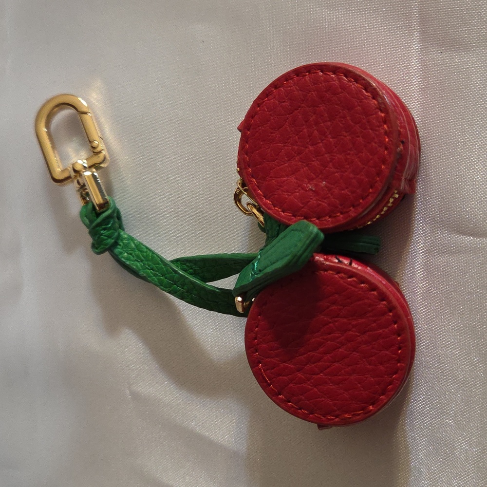 Cherry Leather Bag Charm NWOT